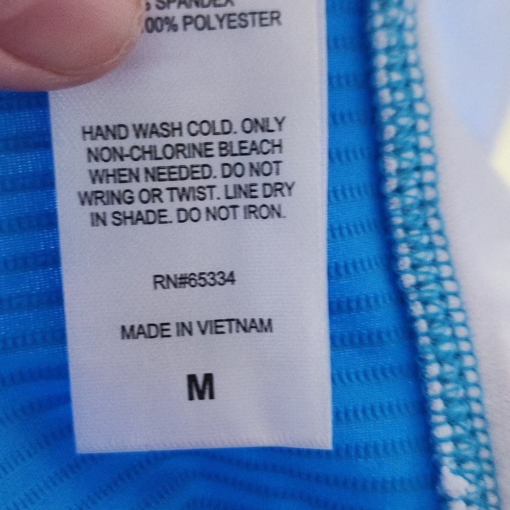 Salt + Cove Bright Blue Ribbed Tankini Top - Picture 4 of 6